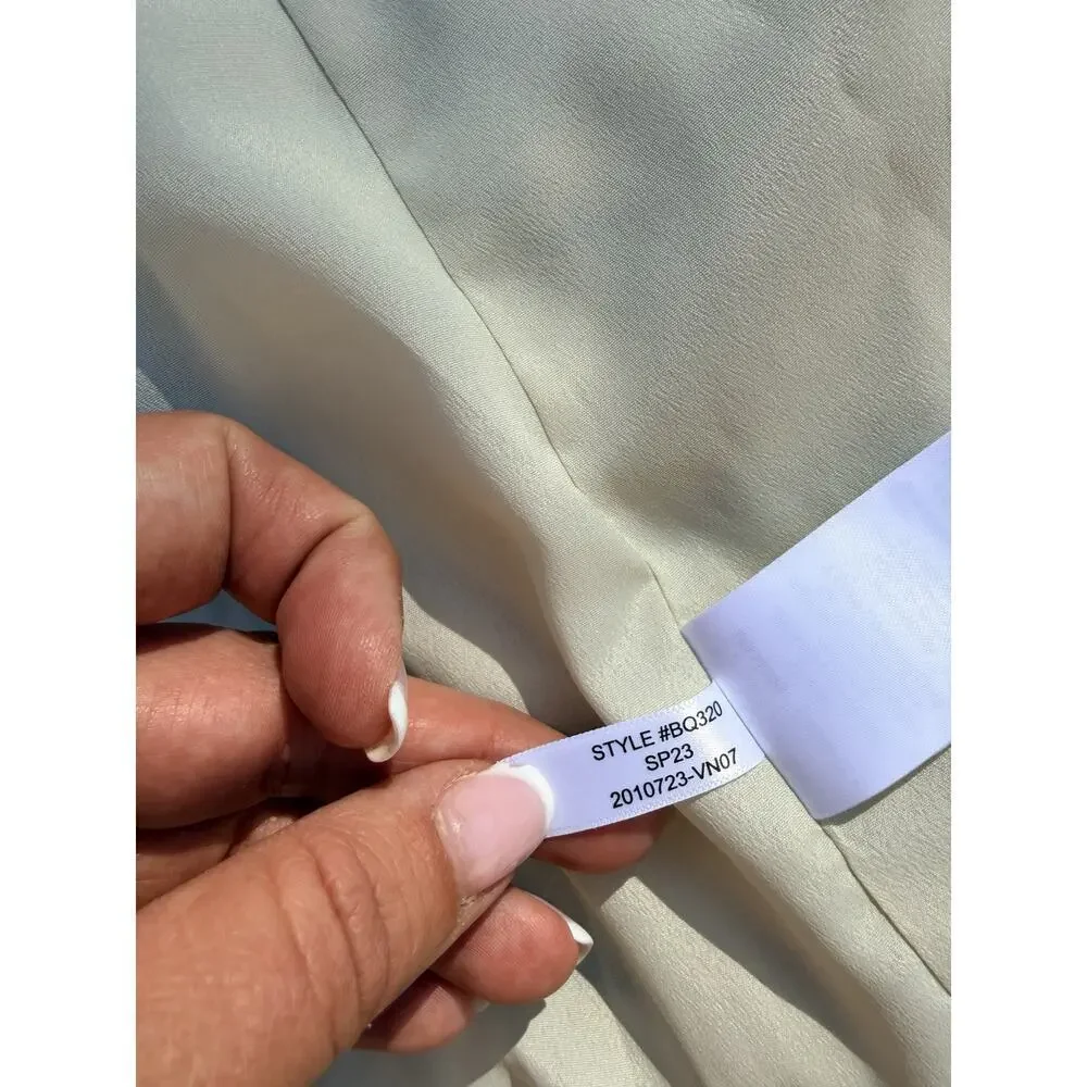 J.Crew Drapey Long Parke Printed Blazer Cupro Blend In Sail Blue Size 4 ES